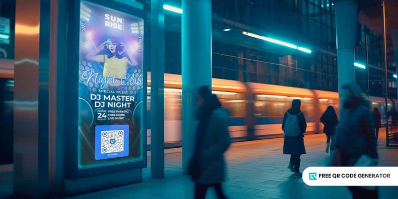 Die Verbesserung von Digital Signage Werbung mit einem QR-Code-Schild.